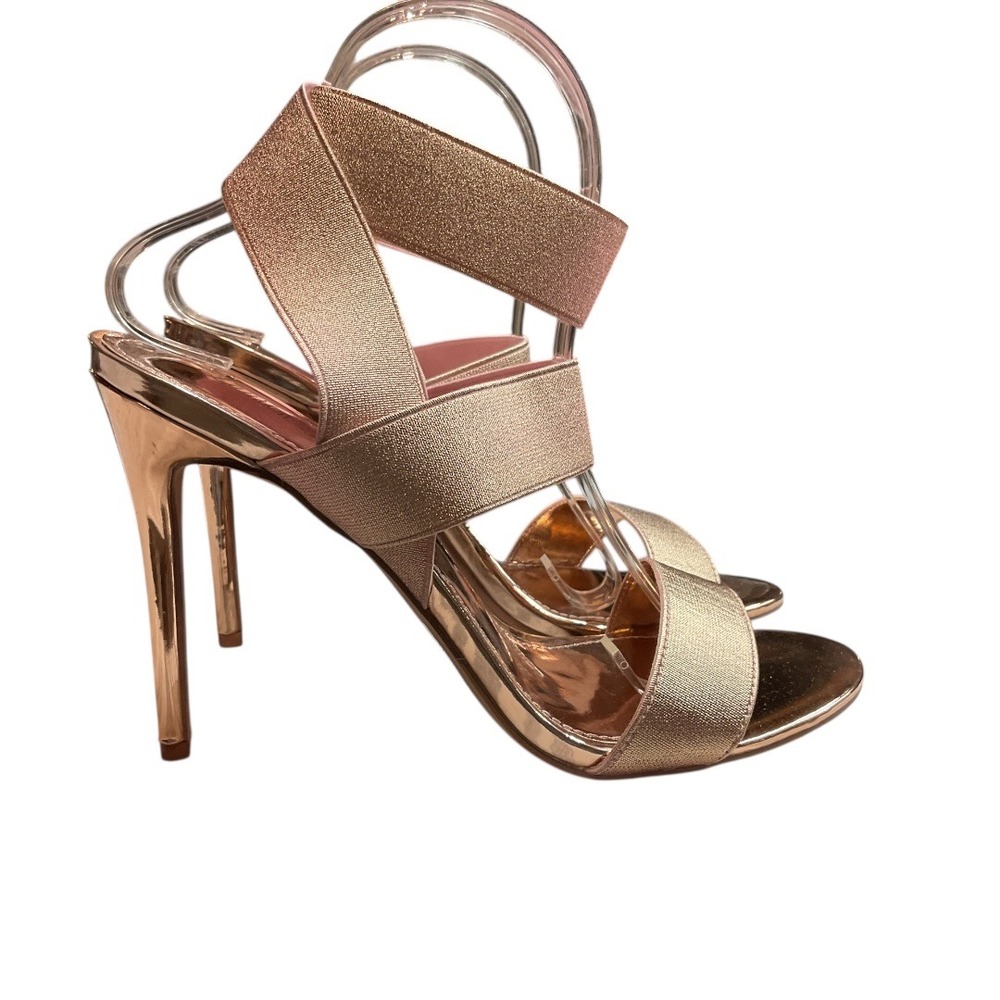 Lauren Lorraine Leniya Cross Stretch Strap Stiletto High Heels Sandals Sz 10 NWB